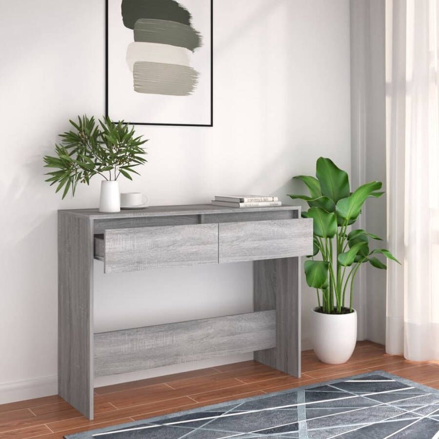 VidaXL Sidetable grijs 100x35x76 5 cm spaanplaat