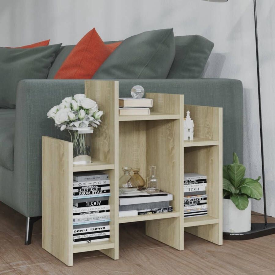 VidaXL Sidetable kleur eiken 60x26x60 cm spaanplaat