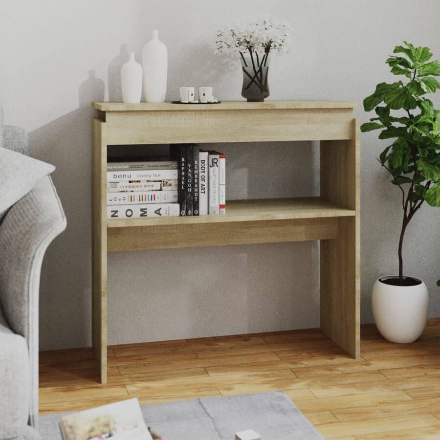 VidaXL Sidetable kleur eiken 80x30x80 cm spaanplaat