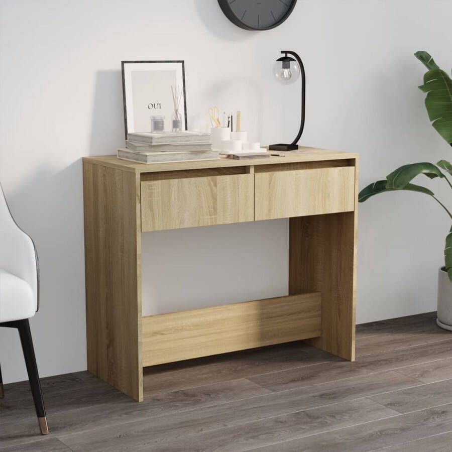 VidaXL Sidetable kleur eiken 89x41x76 5 cm spaanplaat