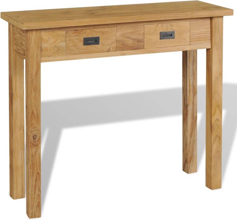 VidaXL Sidetable massief teak 90x30x80 cm