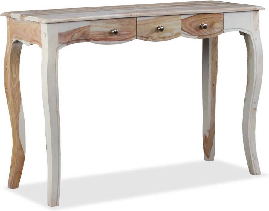 VidaXL Sidetable met 3 lades massief sheeshamhout 110x40x76 cm