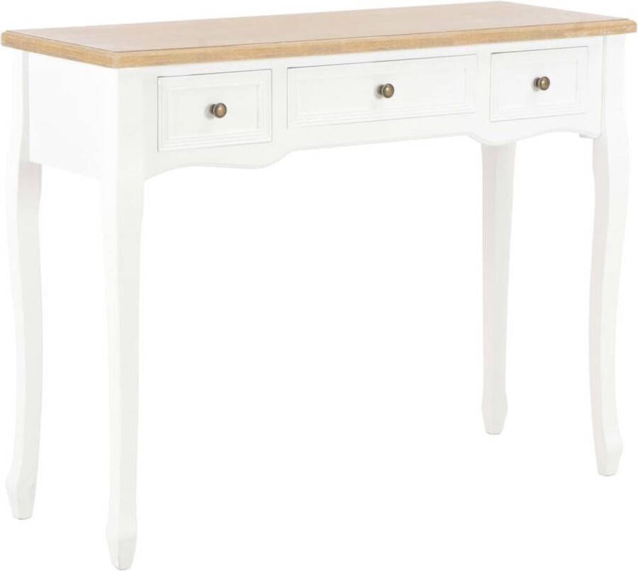 VidaXL Sidetable met 3 lades wit