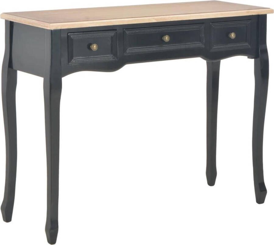 VidaXL Sidetable met 3 lades zwart