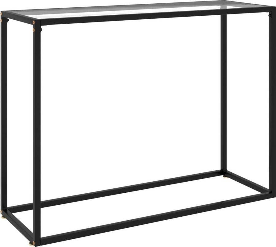 VidaXL Sidetable transparant 100x35x75 cm gehard glas