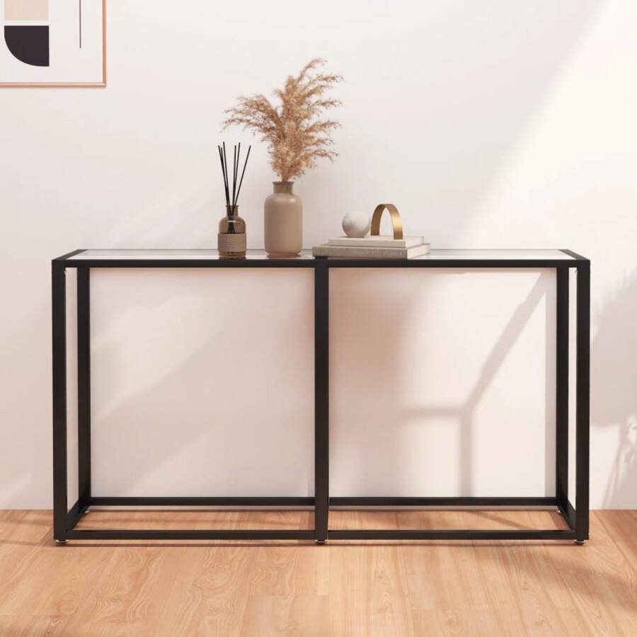 VidaXL Sidetable transparant 140x35x75 5cm gehard glas