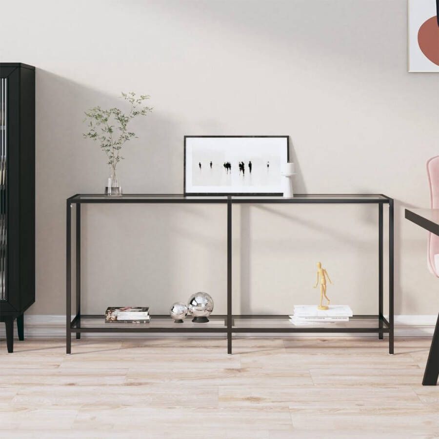 VidaXL Sidetable transparant 160x35x75 5 cm gehard glas