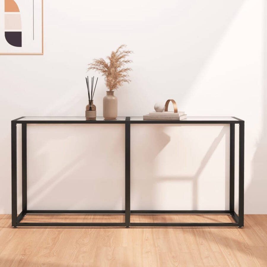 VidaXL Sidetable transparant 160x35x75 5cm gehard glas
