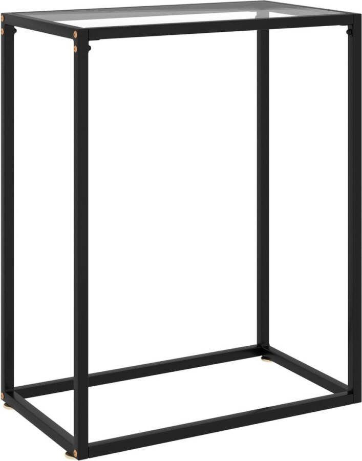 VidaXL Sidetable transparant 60x35x75 cm gehard glas