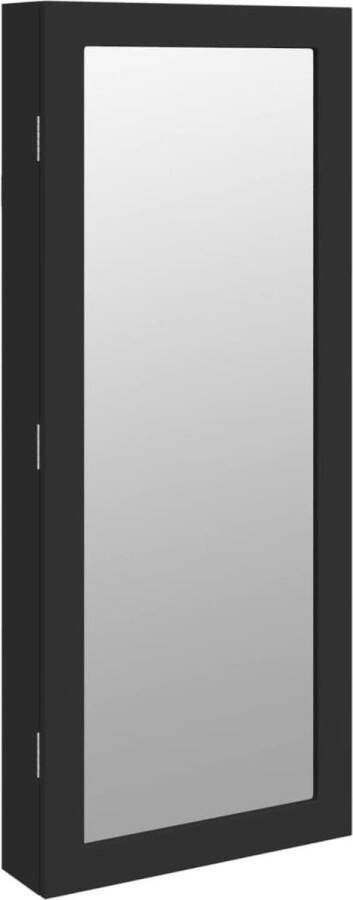 VidaXL -Sieradenkast-met-spiegel-en-LED-wandgemonteerd-zwart