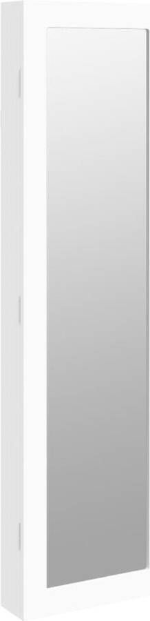 VidaXL -Sieradenkast-met-spiegel-wandgemonteerd-30x8 5x106-cm-wit