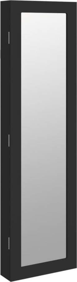 VidaXL -Sieradenkast-met-spiegel-wandgemonteerd-30x8 5x106-cm-zwart