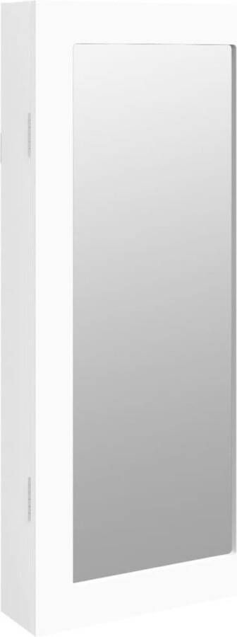 VidaXL -Sieradenkast-met-spiegel-wandgemonteerd-30x8 5x67-cm-wit