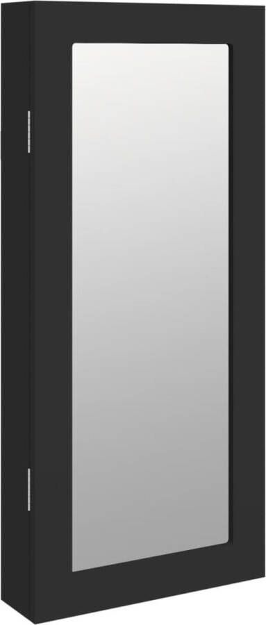 VidaXL -Sieradenkast-met-spiegel-wandgemonteerd-30x8 5x67-cm-zwart