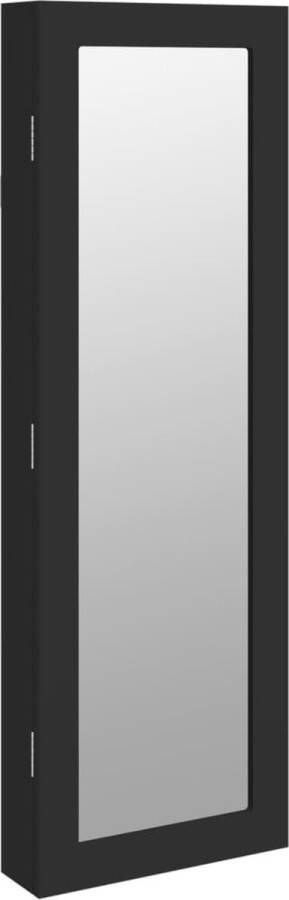 VidaXL -Sieradenkast-met-spiegel-wandgemonteerd-30x8 5x90-cm-zwart