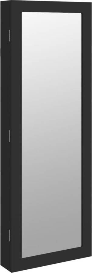 VidaXL -Sieradenkast-met-spiegel-wandgemonteerd-37 5x10x106-cm-zwart
