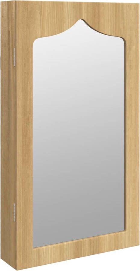 VidaXL -Sieradenkast-met-spiegel-wandgemonteerd-37 5x10x67-cm