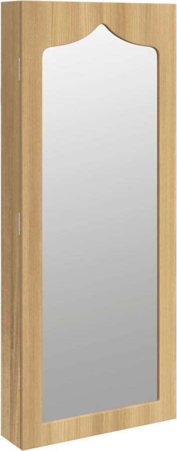VidaXL -Sieradenkast-met-spiegel-wandgemonteerd-37 5x10x90-cm