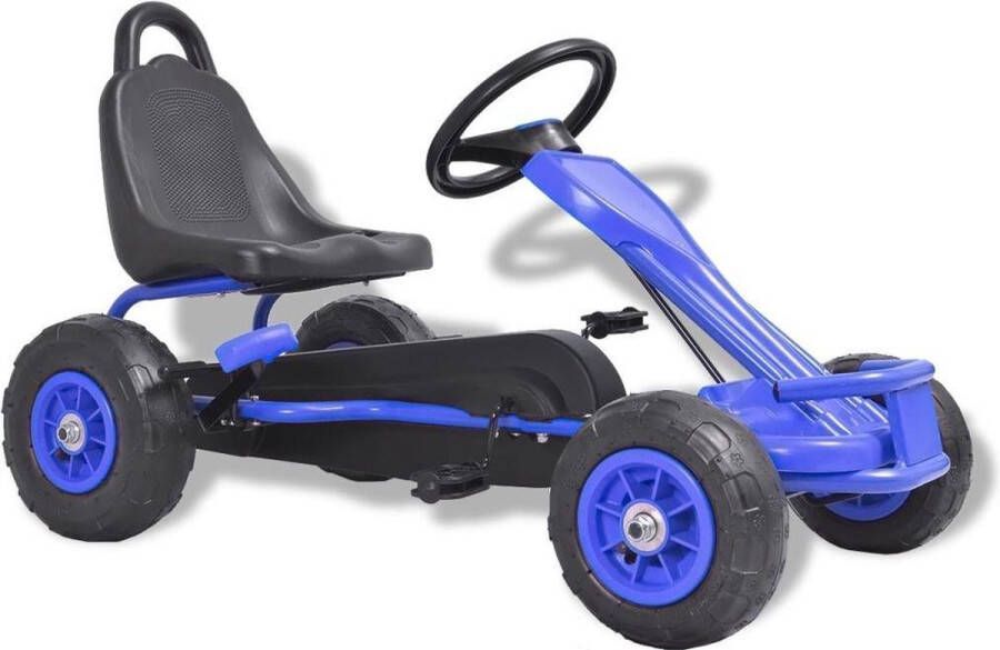 VidaXL Skelter met pedalen en pneumatische banden blauw