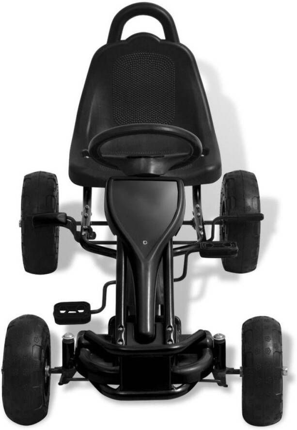 VidaXL Skelter met pedalen en pneumatische banden zwart