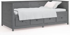 VidaXL Slaapbank 100x200 Cm Massief Grenenhout Grijs