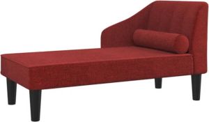 VidaXL Chaise longue met bolster stof wijnrood