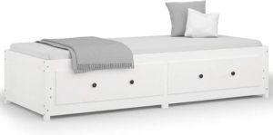 VidaXL Slaapbank 75x190 cm massief grenenhout wit Small Single