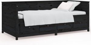 VidaXL Slaapbank 90x190 Cm Massief Grenenhout Zwart