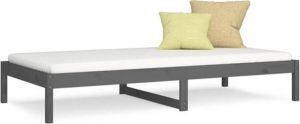 VidaXL Slaapbank 90x200 Cm Massief Grenenhout Grijs