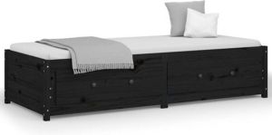 VidaXL Slaapbank 90x200 Cm Massief Grenenhout Zwart