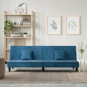 VidaXL Slaapbank fluweel blauw