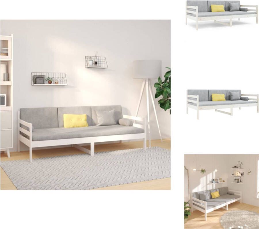 VidaXL Slaapbank Grenenhout 193.5 x 96 x 69.5 cm wit Bed