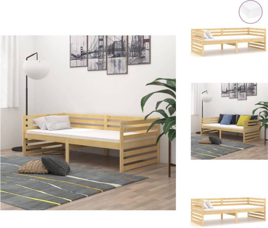 VidaXL Slaapbank houten slaapbank 203 x 98 x 68 cm wit matras massief grenenhout H3 hardheid Bed
