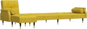 VidaXL Slaapbank L-vormig 271x140x70 cm fluweel geel