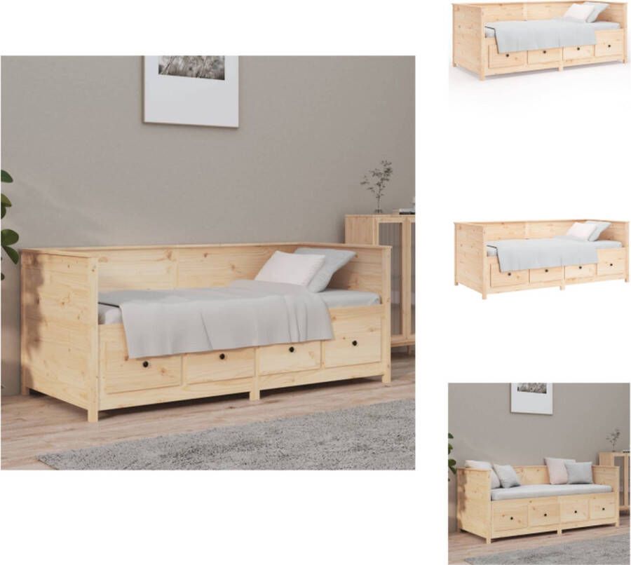 VidaXL slaapbank massief grenenhout 207.5 x 107 x 80 cm veelzijdig ontwerp Bed