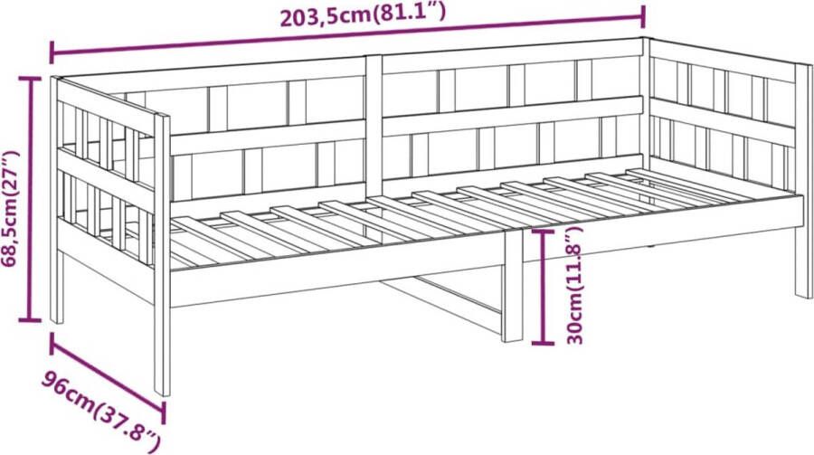 vidaXL Slaapbank massief grenenhout 90x200 cm