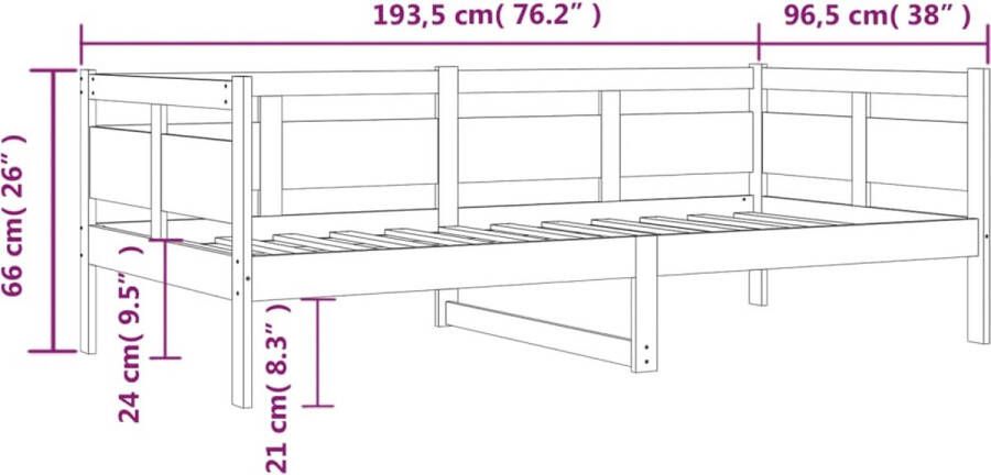 VidaXL -Slaapbank-massief-grenenhout-wit-90x190-cm