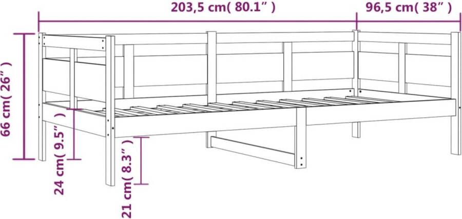 VidaXL -Slaapbank-massief-grenenhout-wit-90x200-cm