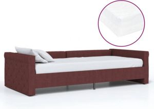 VidaXL Slaapbank Met Matras En Usb Stof Paars 90x200 Cm