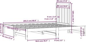 VidaXL Slaapbank uitschuifbaar 2x(90x200) cm massief grenenhout