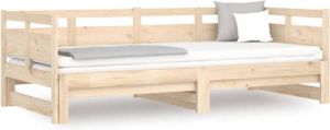 VidaXL Slaapbank Uitschuifbaar Massief Grenenhout 2x(90x200) Cm
