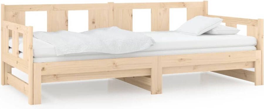 Vida XL Slaapbank uitschuifbaar massief grenenhout 2x(90x200) cm SKU: V820282