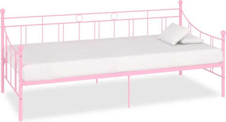 VidaXL -Slaapbankframe-metaal-roze-90x200-cm