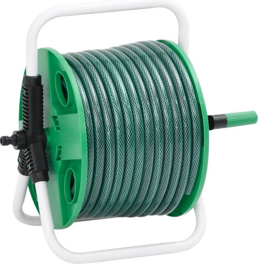 VidaXL Slanghaspel met slangkoppelset 0 5 20 m vrijstaand PVC groen