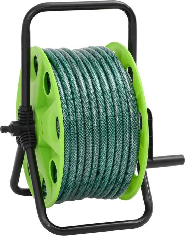 VidaXL Slanghaspel met slangkoppelset 0 5 20 m vrijstaand PVC groen