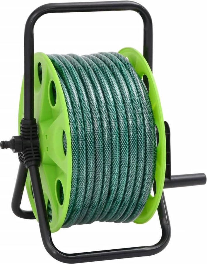 VidaXL Slanghaspel met slangkoppelset 0 75 20 m vrijstaand PVC groen