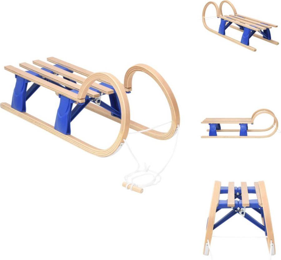 VidaXL Slee Opvouwbaar Multiplex 110 x 37 x 39 cm Trekkoord Slee