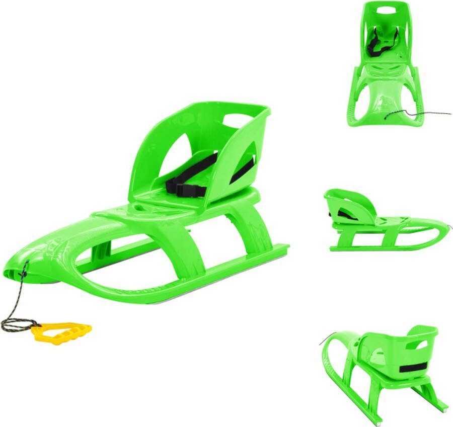 VidaXL Slee PP Groen 102.5 x 40 x 23 cm Duurzaam materiaal Soepele stalen loper Trekkoord Kogelvormig ontwerp Comfortabel Max 50 kg Slee