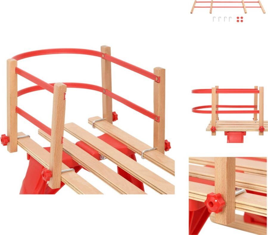 VidaXL Slee Rugleuning Beige en Rood 98.5 x 16 x 0.22 cm Stevig Multiplex en HDPE Slee