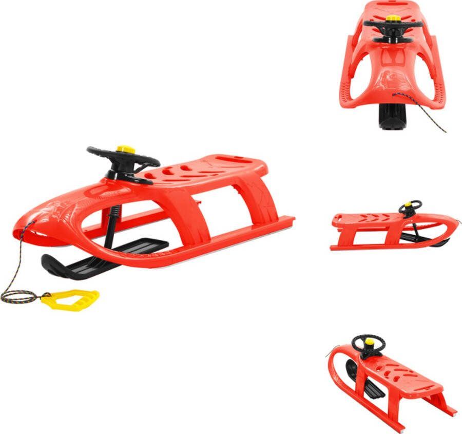 VidaXL Sneeuwslee Rood Materiaal- PP en Staal Afmetingen- 102.5 x 40 x 23 cm Maximale belasting- 50 kg Slee